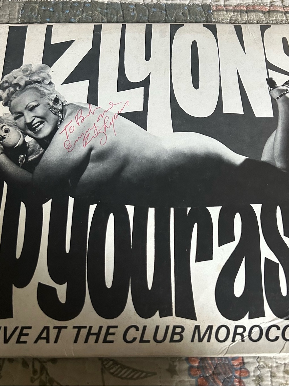 Vintage Autographed Liz Lyons Record - Live at the Club Morocco